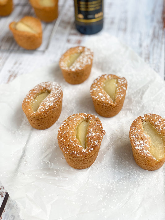 Pear, Almond & Olive Oil Cakes