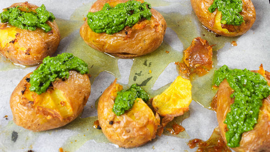 Pesto baked potato