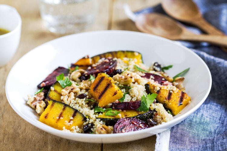 Quinoa, Pumpkin and beetroot Extra Virgin Oil Salad